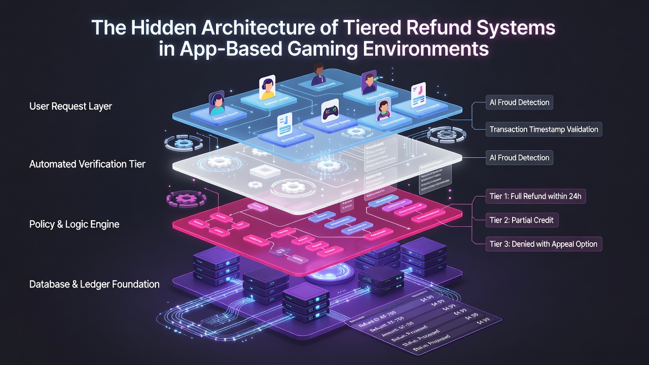 Flowchart of automated decision trees used in gaming refund approvals